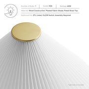 Solid Wood Base Pleated Fabric Table Lamp