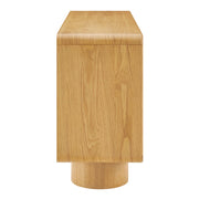 Curved Wood Veneer 4-Door Accent Cabinet