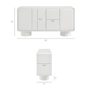 Curved Wood Veneer 4-Door Accent Cabinet