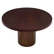 Oak Veneer Round Pedestal Dining Table, 54 in