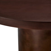 Oak Veneer Round Pedestal Dining Table, 54 in