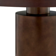 Oak Veneer Round Pedestal Dining Table, 54 in