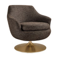 Melange Chenille Barrel Swivel Accent Chair