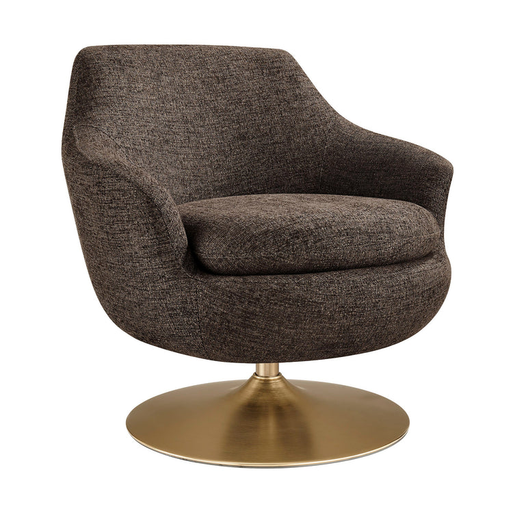 Melange Chenille Barrel Swivel Accent Chair