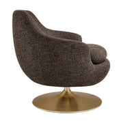 Melange Chenille Barrel Swivel Accent Chair