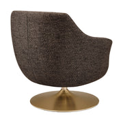 Melange Chenille Barrel Swivel Accent Chair