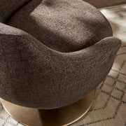Melange Chenille Barrel Swivel Accent Chair
