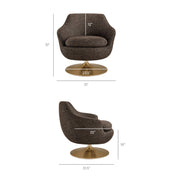 Melange Chenille Barrel Swivel Accent Chair