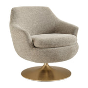 Melange Chenille Barrel Swivel Accent Chair