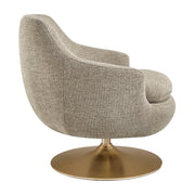 Melange Chenille Barrel Swivel Accent Chair