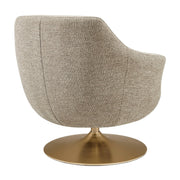 Melange Chenille Barrel Swivel Accent Chair