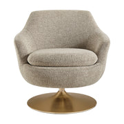 Melange Chenille Barrel Swivel Accent Chair