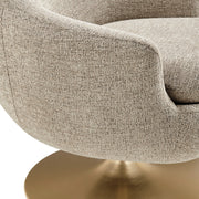 Melange Chenille Barrel Swivel Accent Chair