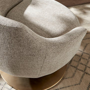 Melange Chenille Barrel Swivel Accent Chair