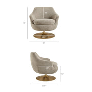 Melange Chenille Barrel Swivel Accent Chair