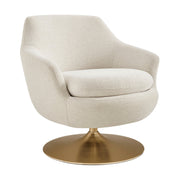 Melange Chenille Barrel Swivel Accent Chair