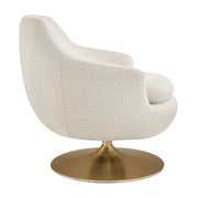 Melange Chenille Barrel Swivel Accent Chair