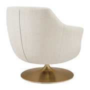 Melange Chenille Barrel Swivel Accent Chair