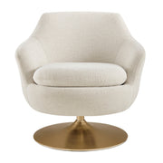 Melange Chenille Barrel Swivel Accent Chair