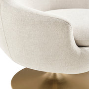 Melange Chenille Barrel Swivel Accent Chair
