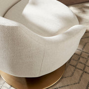 Melange Chenille Barrel Swivel Accent Chair