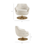 Melange Chenille Barrel Swivel Accent Chair