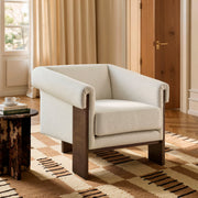 Linen Blend Tripod Accent Chair