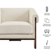 Linen Blend Tripod Accent Chair