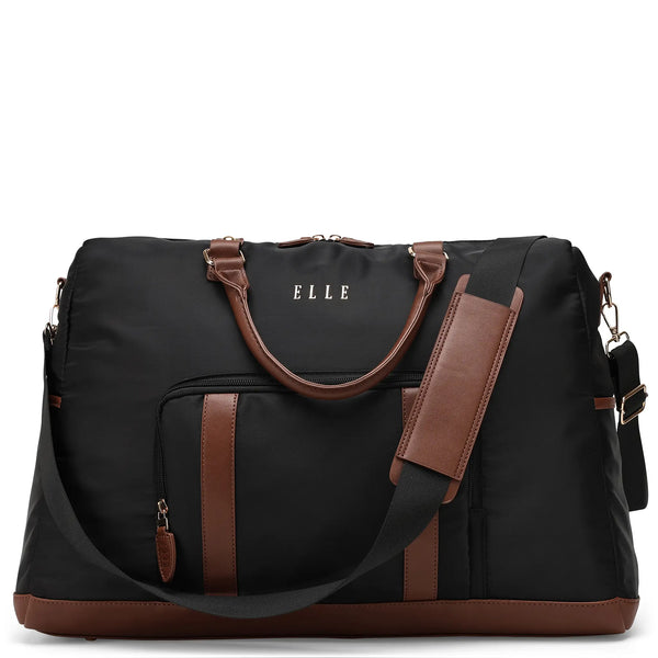 Vegan Leather-Trim Nylon Weekender Duffel