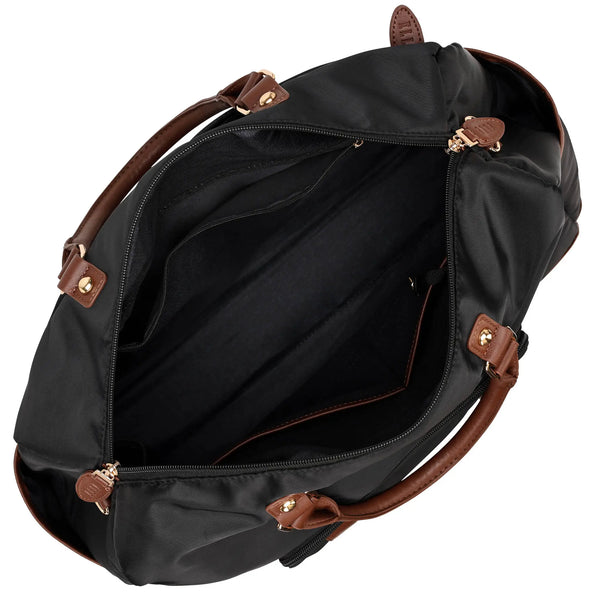 Vegan Leather-Trim Nylon Weekender Duffel