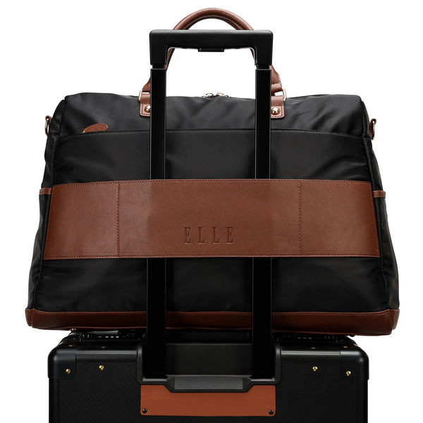 Vegan Leather-Trim Nylon Weekender Duffel