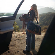 Vegan Leather-Trim Nylon Weekender Duffel
