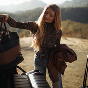 Vegan Leather-Trim Nylon Weekender Duffel