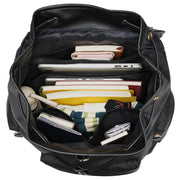 Nylon Foldover Drawstring Backpack