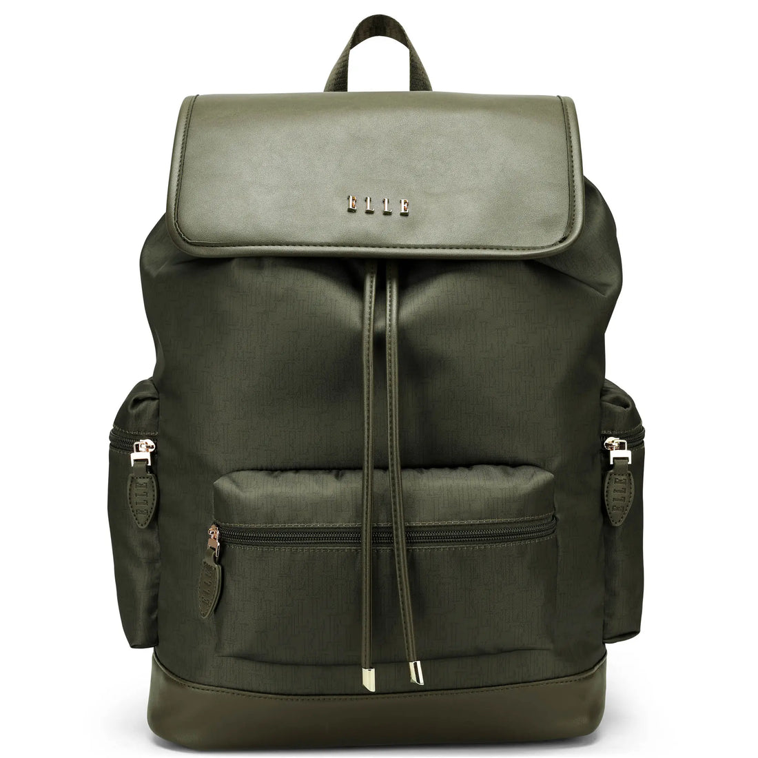 Nylon Foldover Drawstring Backpack