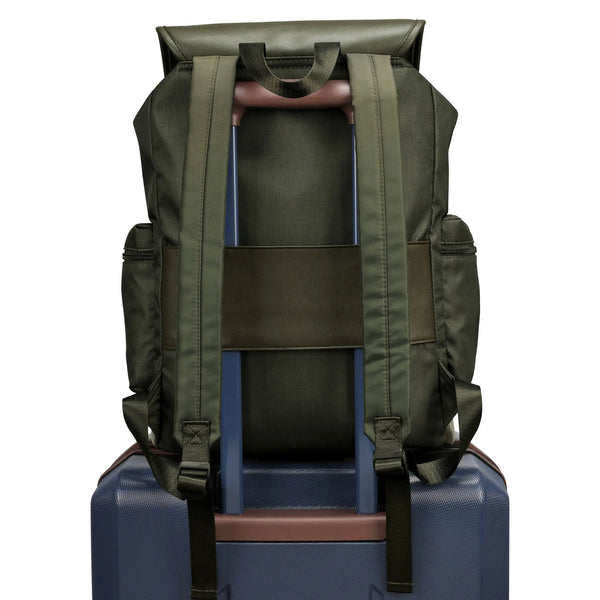 Nylon Foldover Drawstring Backpack