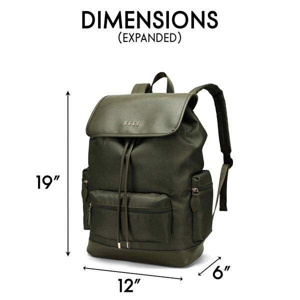 Nylon Foldover Drawstring Backpack