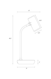 Brass LED Desk Lamp with Adjustable Shade & Wireless Charging