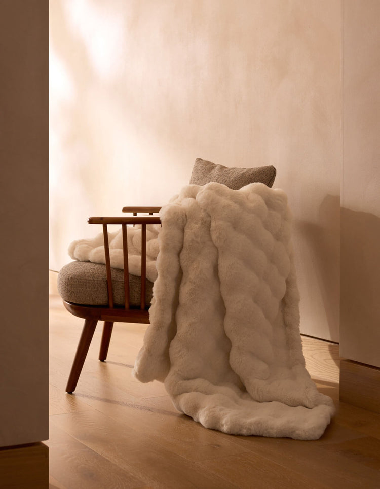 Bubble Textured Faux Fur Blanket