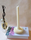 Ribbed Soy Wax Sculptural Taper Candle