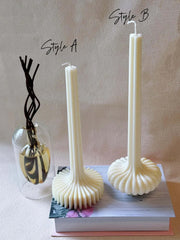 Ribbed Soy Wax Sculptural Taper Candle
