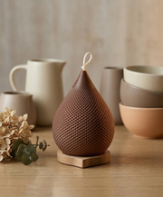 Honeycomb-Impressed Teardrop Wax Candle