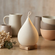 Honeycomb-Impressed Teardrop Wax Candle