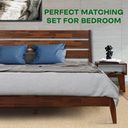 Solid Wood Platform Bed Frame and Nightstand Set