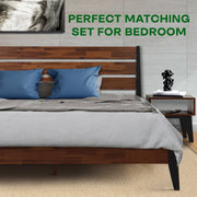 Solid Wood Platform Bed Frame and Nightstand Set