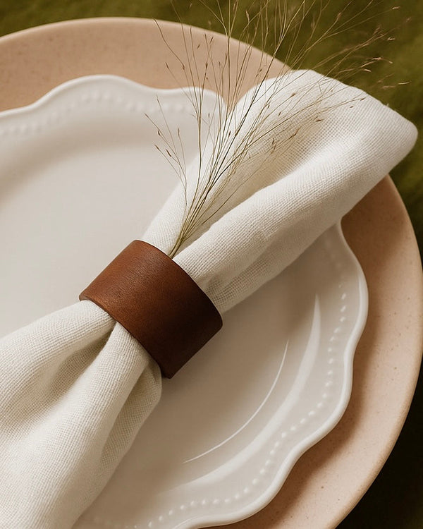 Rustic Wooden Napkin Rings – Set of 4