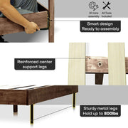 Chevron Upholstered Wood Platform Bed