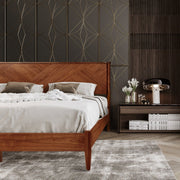Chevron-Panel Solid Wood Bed Frame — additional product view 14