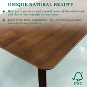 Curved-Leg Solid Wood Dining Table — additional product view 14