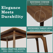Curved-Leg Solid Wood Dining Table — additional product view 15
